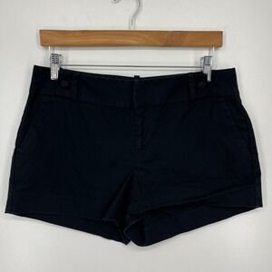 Banana Republic Chino Shorts Women's 6 Black‎ Ryan Fit Flat Front Cotton